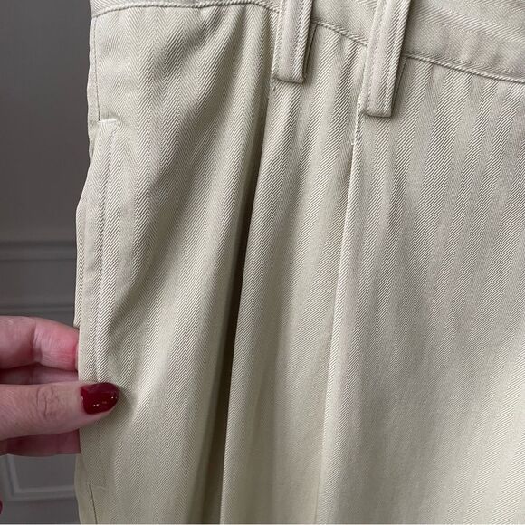 Vintage Tommy Bahama Front Pleat Cuffed Silk Pants Buttercream 36 - Picture 5 of 8